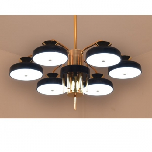 Lampa wisząca LED z pilotem czarno-złota 65cm L054